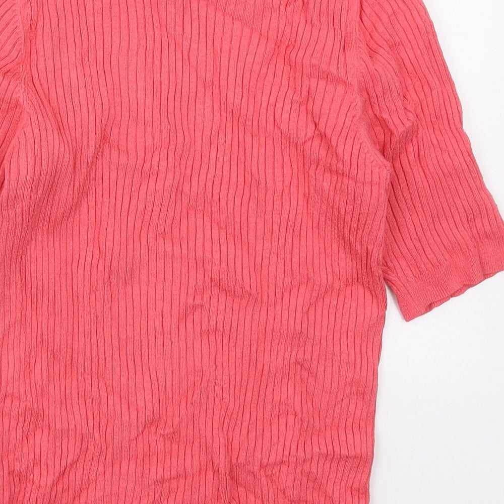 Marks and Spencer Womens Pink Crew Neck Viscose Pullover Jumper Size 10