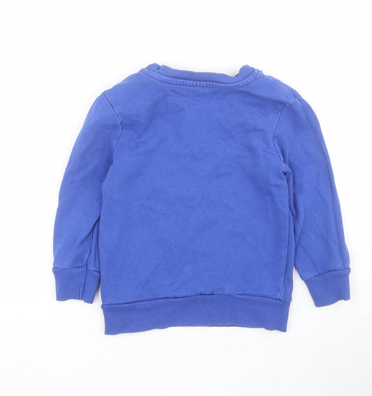 George Boys Blue Cotton Pullover Sweatshirt Size 2-3 Years Pullover - Spiderman