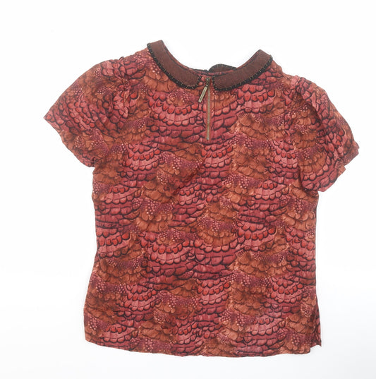 Maison Scotch Womens Brown Viscose Basic Blouse Size S Collared