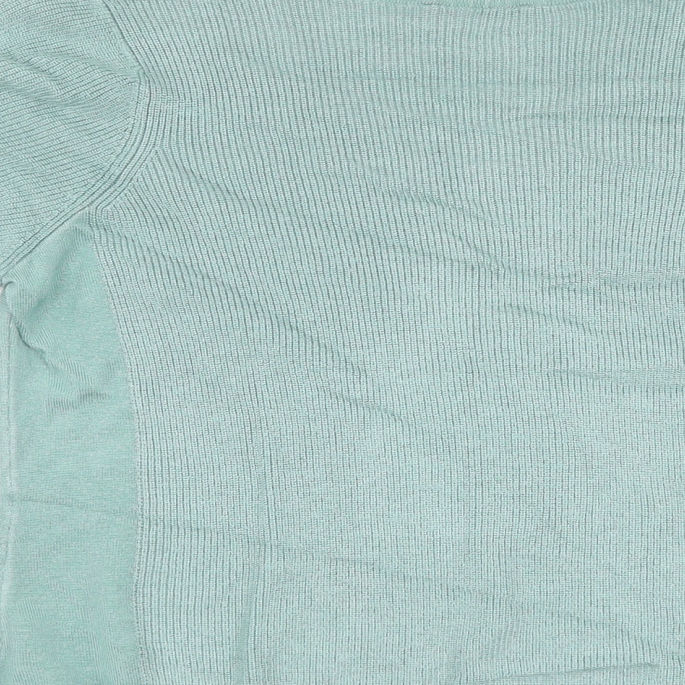 Per Una Womens Blue V-Neck Viscose Pullover Jumper Size 16