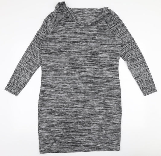 Marks and Spencer Womens Grey Polyester A-Line Size 16 Scoop Neck Pullover