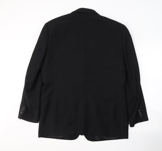 TOM ENGLISH Mens Black Wool Jacket Suit Jacket Size L