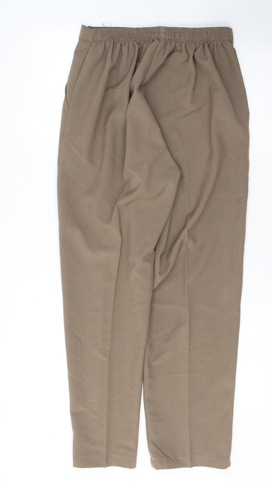 Preworn Womens Brown Polyester Trousers Size 16 L27.5 in Regular