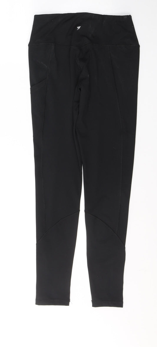 WORKOUT Womens Black Polyester Pedal Pusher Leggings Size XS L27 in Regular Pullover