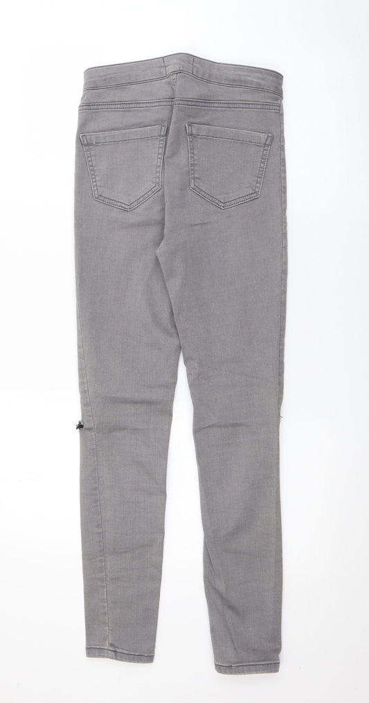 New Look Womens Grey Cotton Skinny Jeans Size 10 L27 in Regular