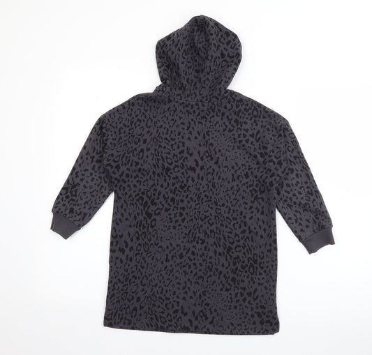 George Girls Blue Animal Print Cotton Pullover Hoodie Size 5-6 Years
