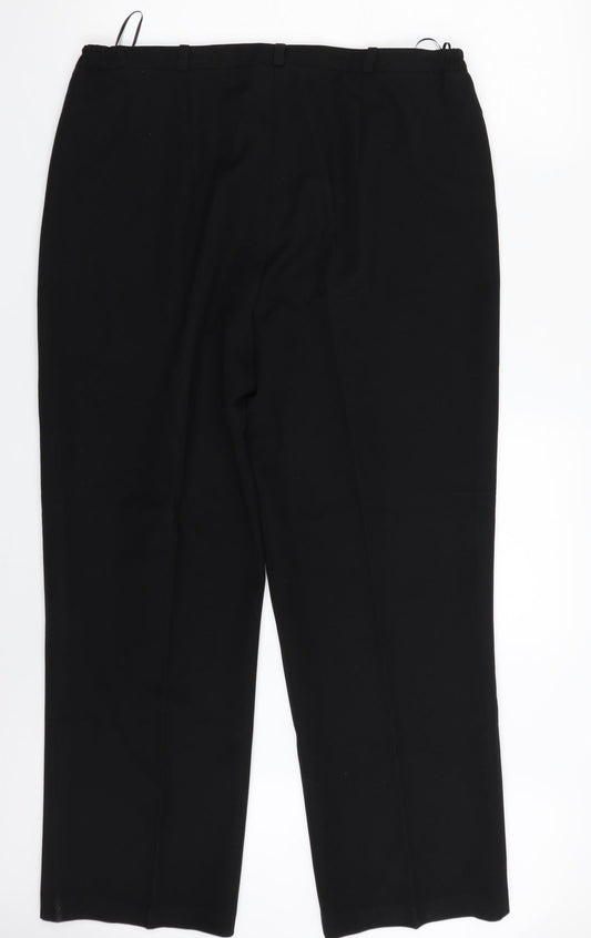 LIZZI Womens Black Polyester Trousers Size 18 L28 in Regular Zip
