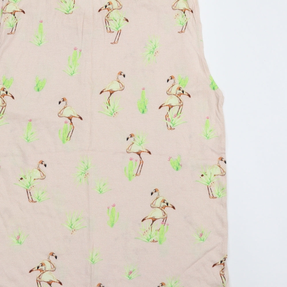 New Look Womens Pink Viscose Basic T-Shirt Size 12 Scoop Neck - Flamingo
