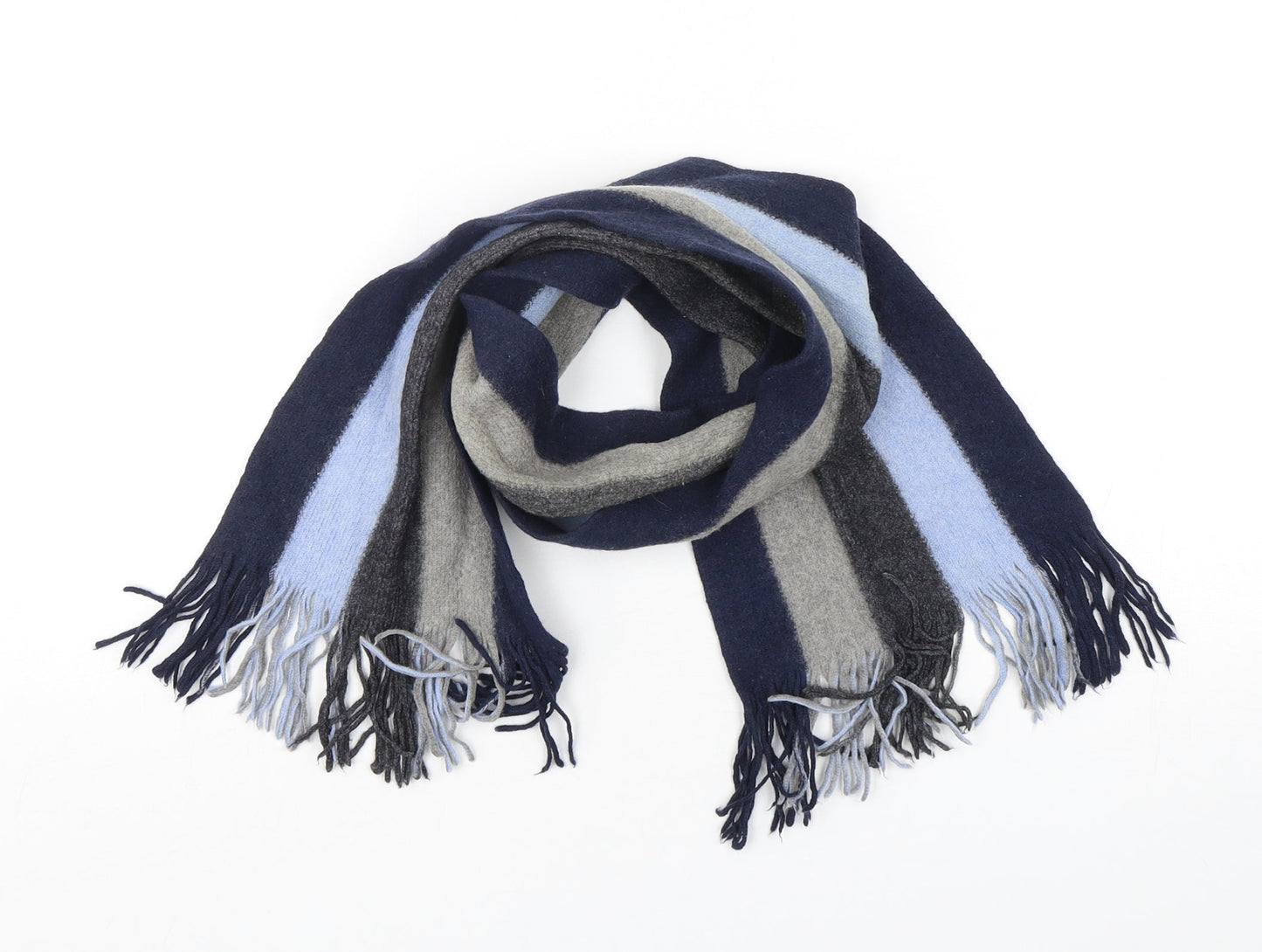 Preworn Unisex Multicoloured Striped Polyester Scarf