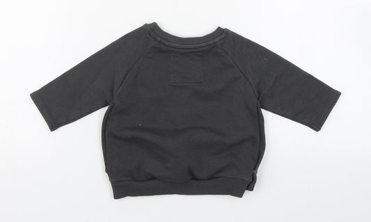 NEXT Girls Grey 100% Cotton Pullover Jumper Size 3-6 Months Pullover