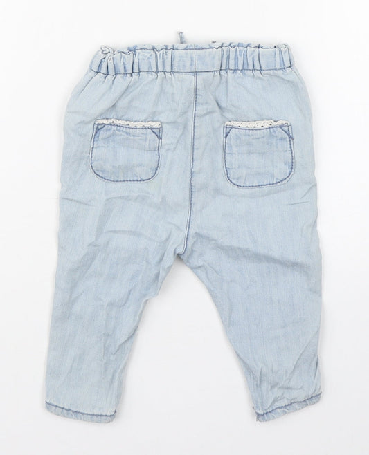 NEXT Baby Blue 100% Cotton Jogger Jeans Size 3-6 Months