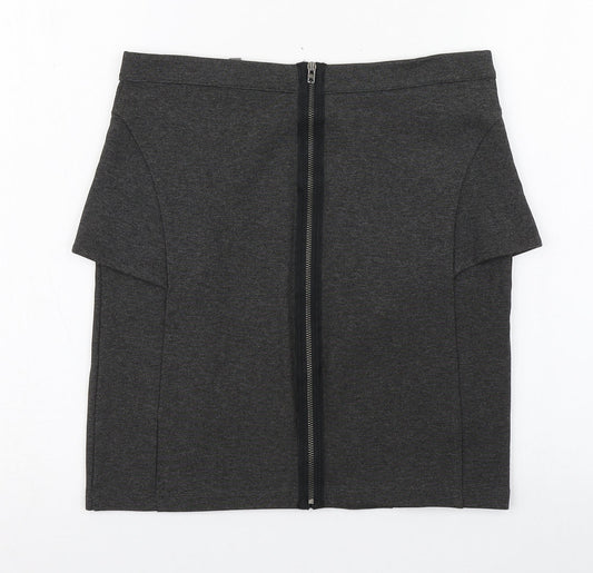 Limited Collection Womens Grey Viscose Straight & Pencil Skirt Size 8 Zip