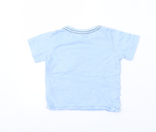Carter's Boys Blue Cotton Basic T-Shirt Size 18-24 Months Round Neck
