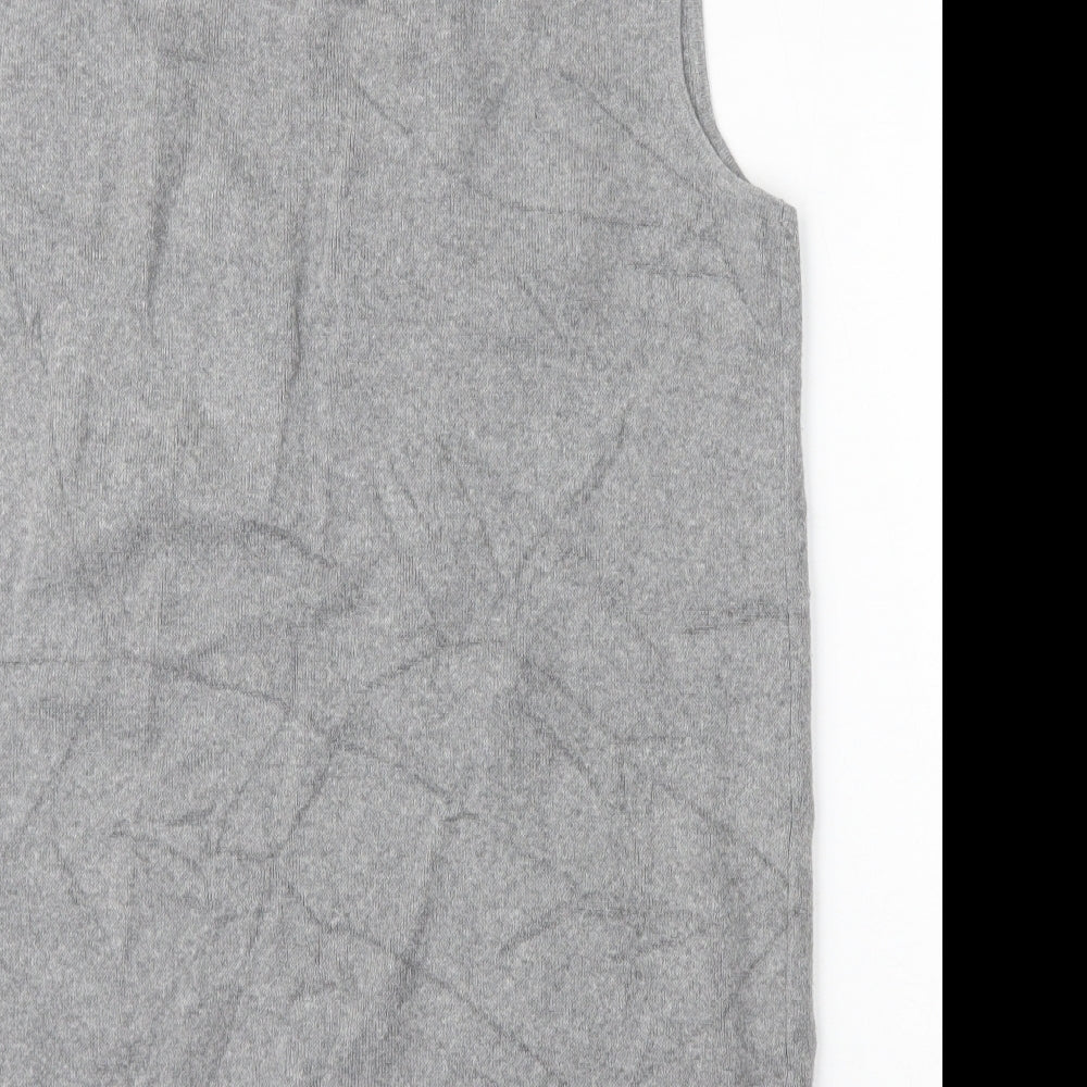 Dorothy Perkins Womens Grey Round Neck Cotton Vest Jumper Size 16