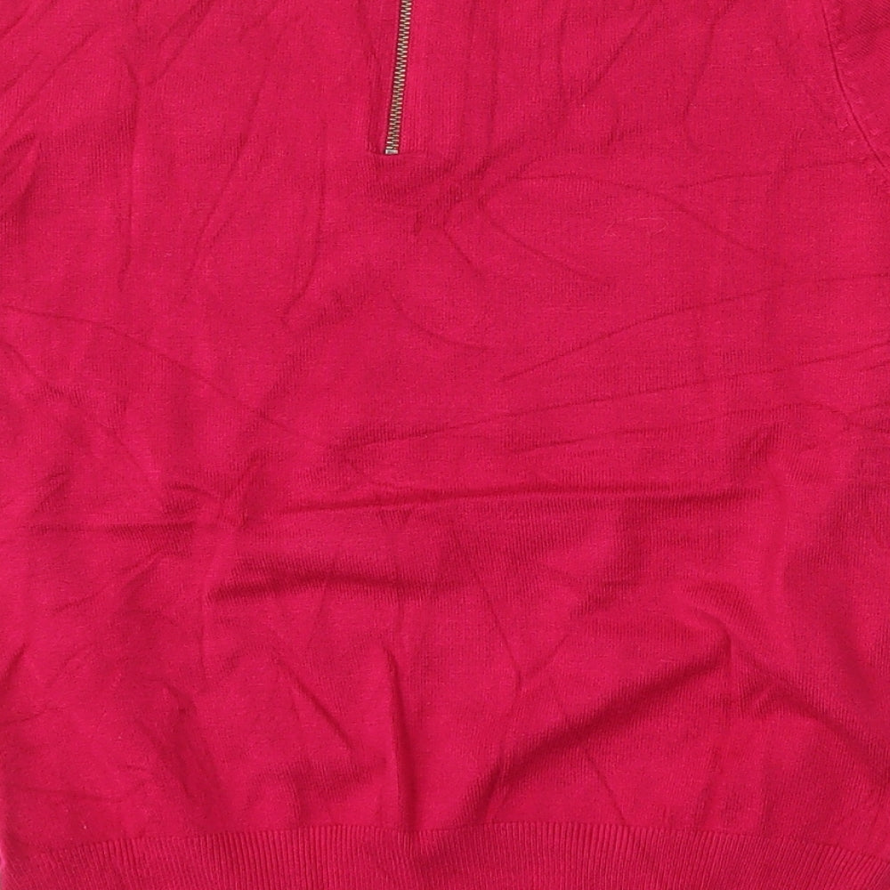 Marks and Spencer Womens Pink Round Neck Viscose Pullover Jumper Size 8