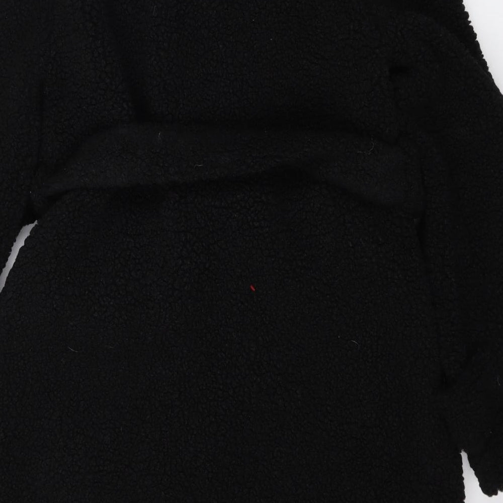 Boohoo Womens Black Pea Coat Jacket Size 10 Button