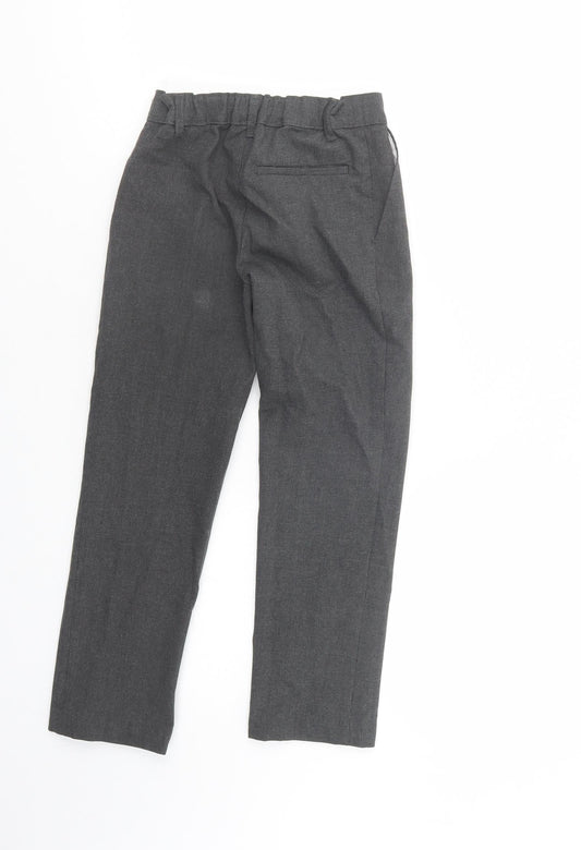 Marks and Spencer Boys Grey Polyester Dress Pants Trousers Size 8-9 Years Regular Button - School Wear