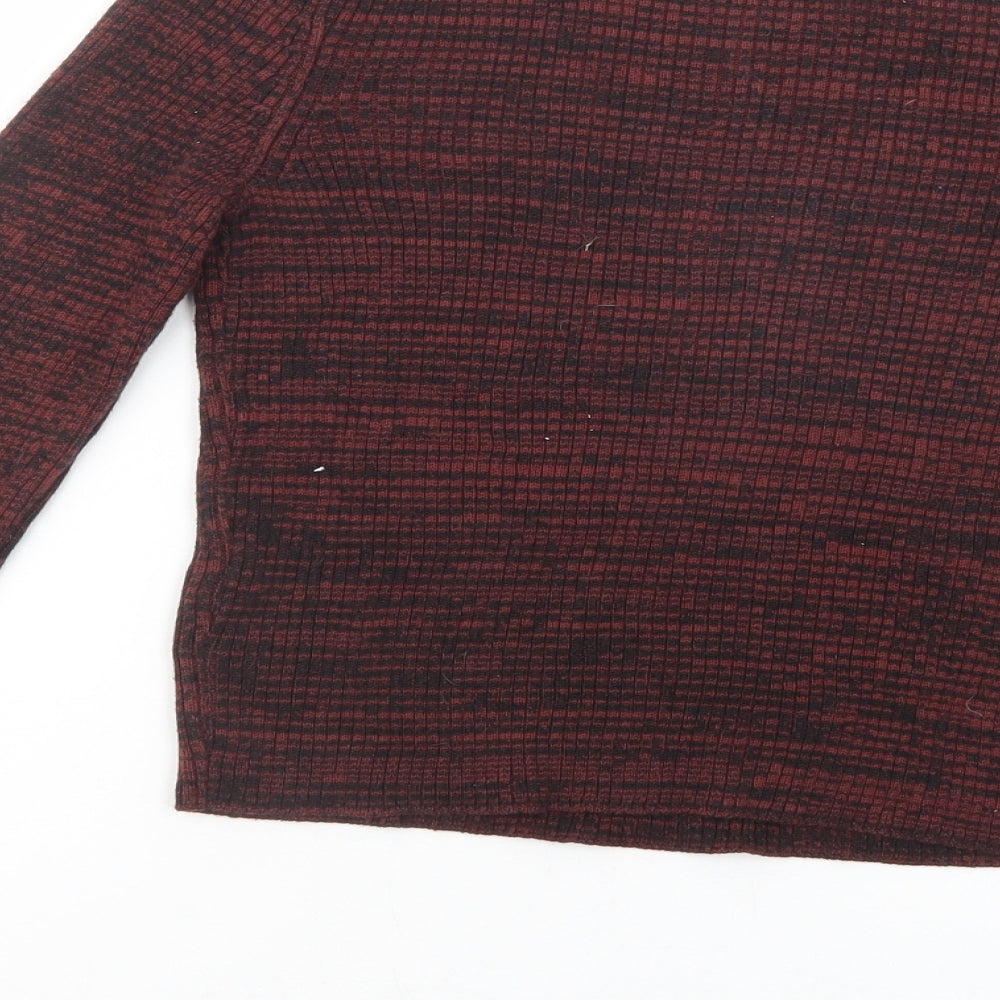 New Look Womens Red Boat Neck Acrylic Pullover Jumper Size 8