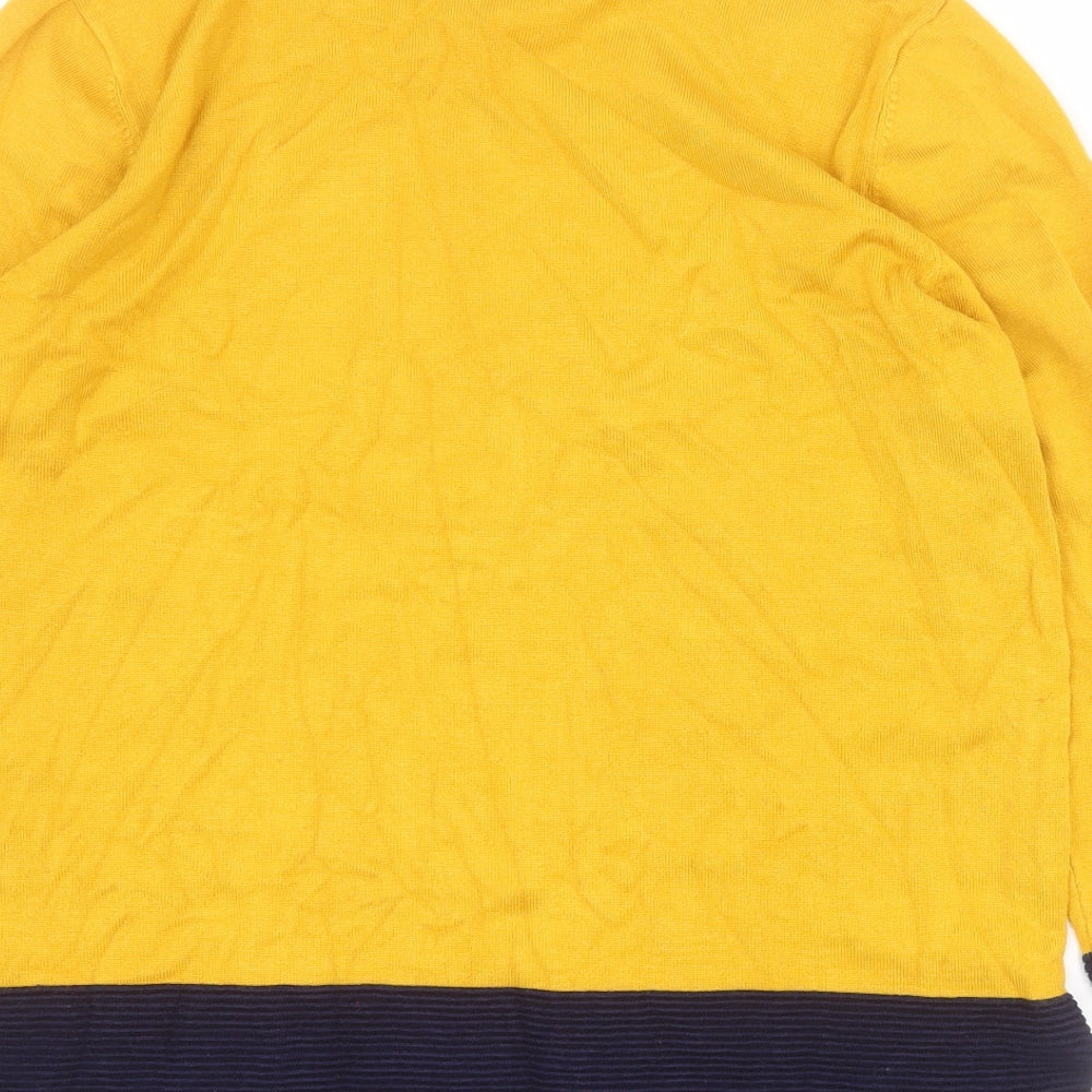 Stock Shop Womens Yellow Round Neck Viscose Henley Jumper Size M