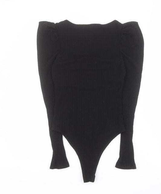 Rebellious Womens Black Polyester Bodysuit One-Piece Size 10 L9 in Snap