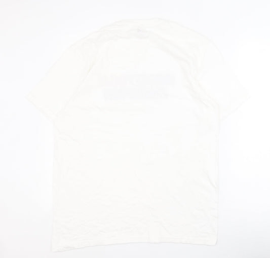 GAME Womens White 100% Cotton Basic Polo Size L Crew Neck