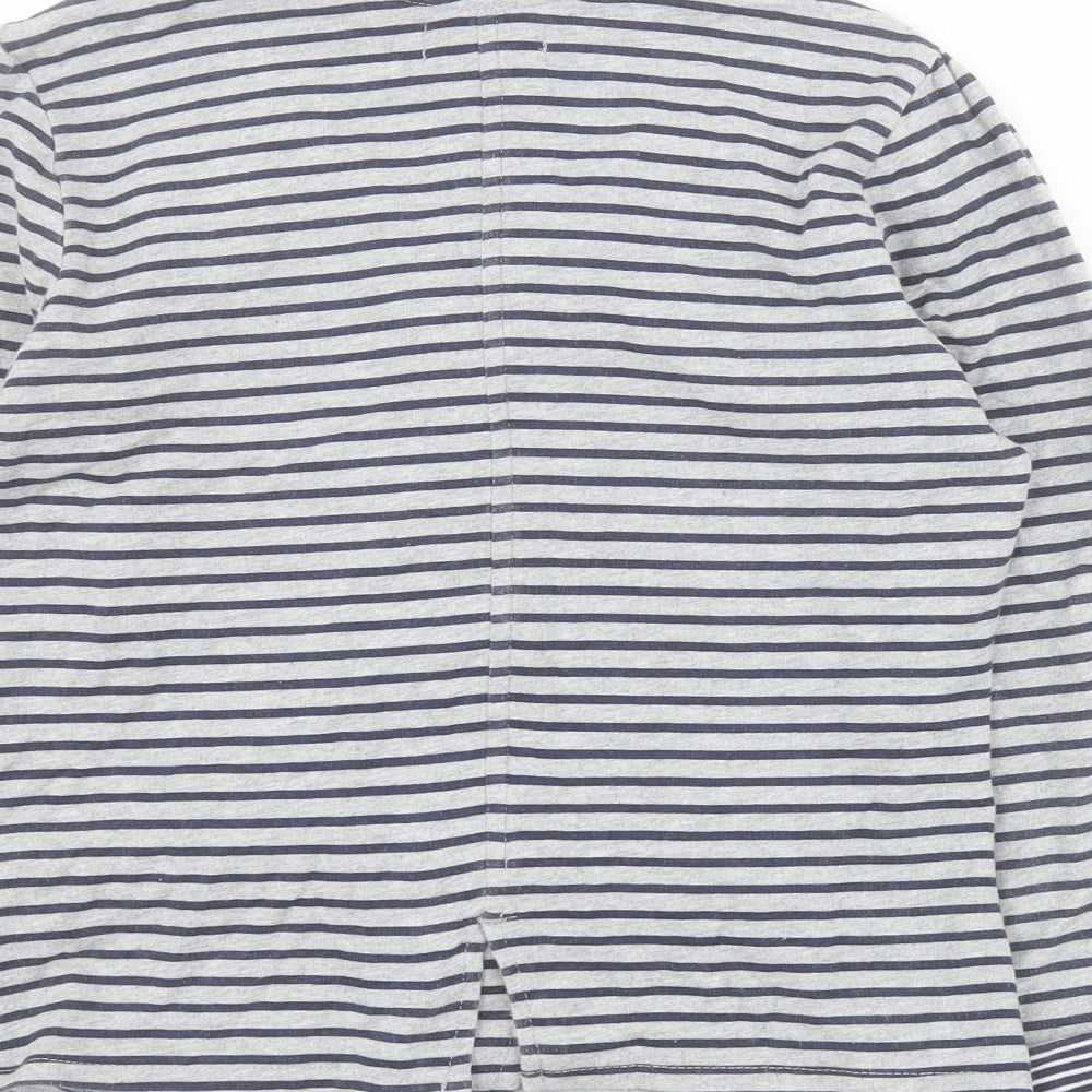 Marks and Spencer Girls Grey Striped Jacket Size 13 Years Button