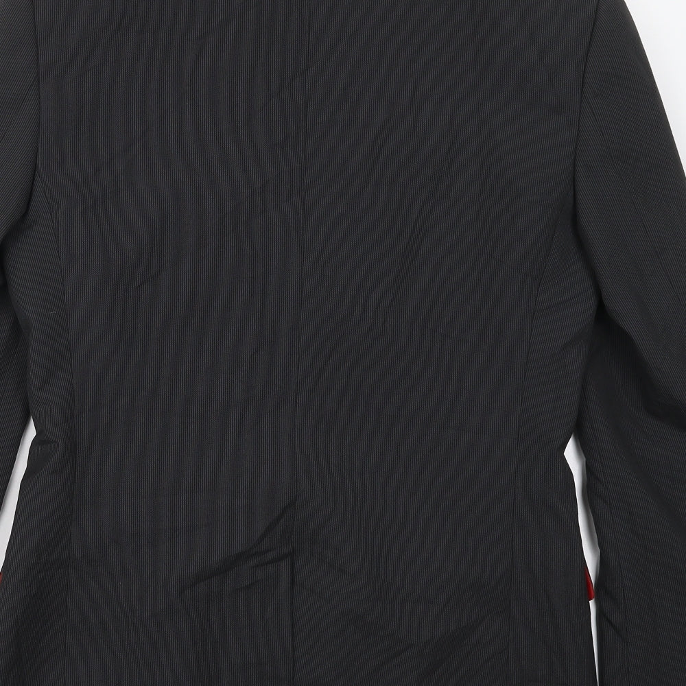 Marks and Spencer Mens Grey Striped Polyester Jacket Suit Jacket Size 36