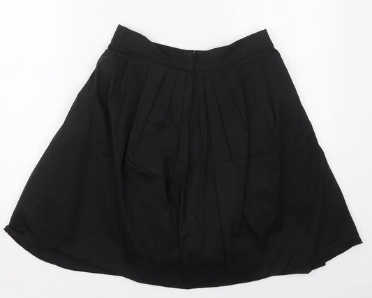 Elie Tahari Womens Black Cotton Skater Skirt Size 27 in Zip