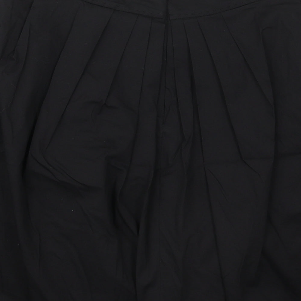 Elie Tahari Womens Black Cotton Skater Skirt Size 27 in Zip