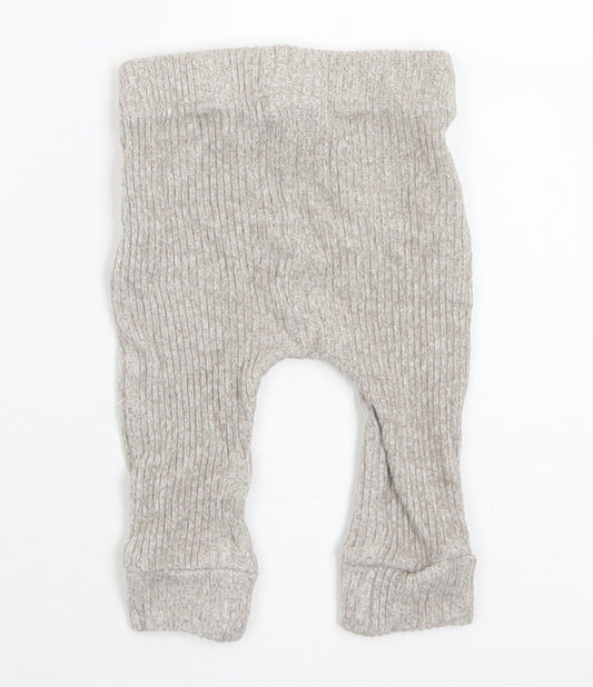 George Girls Beige Viscose Capri Trousers Size 3-6 Months Tie