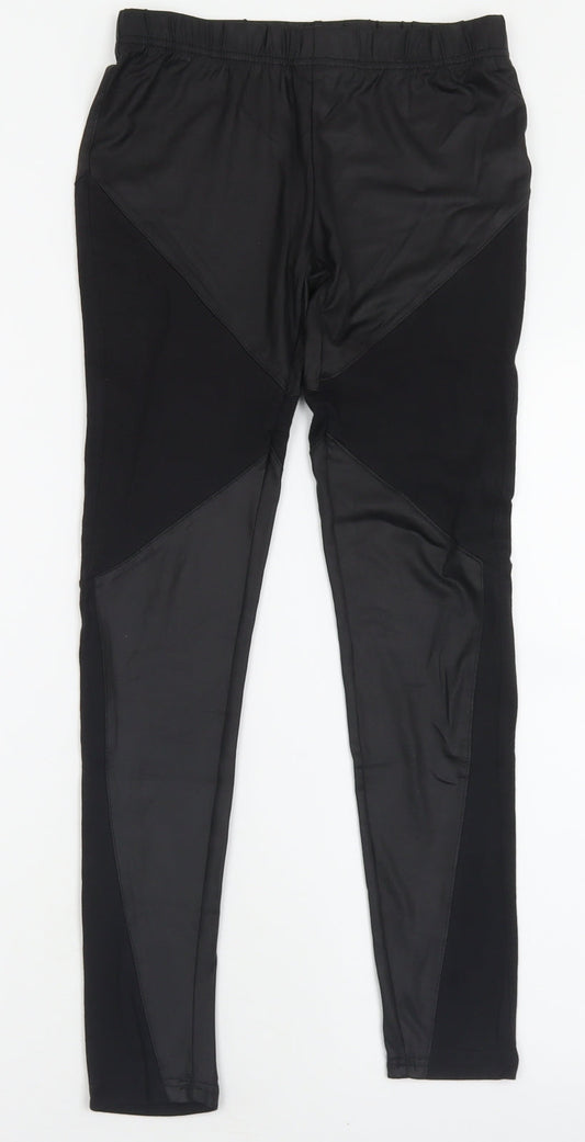 Club London Womens Black Cotton Capri Leggings Size S L26 in
