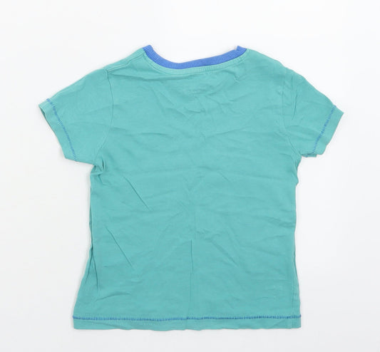 Marks and Spencer Boys Blue Cotton Basic T-Shirt Size 3-4 Years Crew Neck Pullover