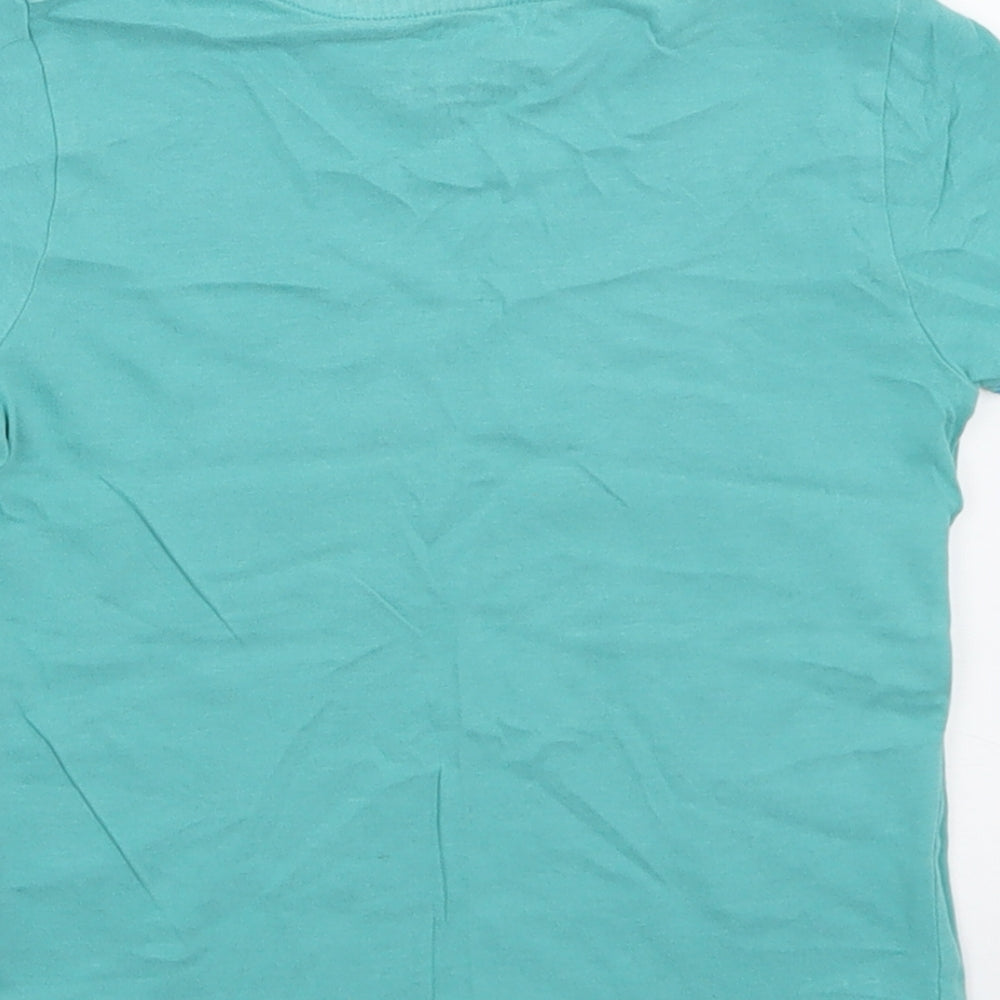 Marks and Spencer Boys Blue Cotton Basic T-Shirt Size 3-4 Years Crew Neck Pullover