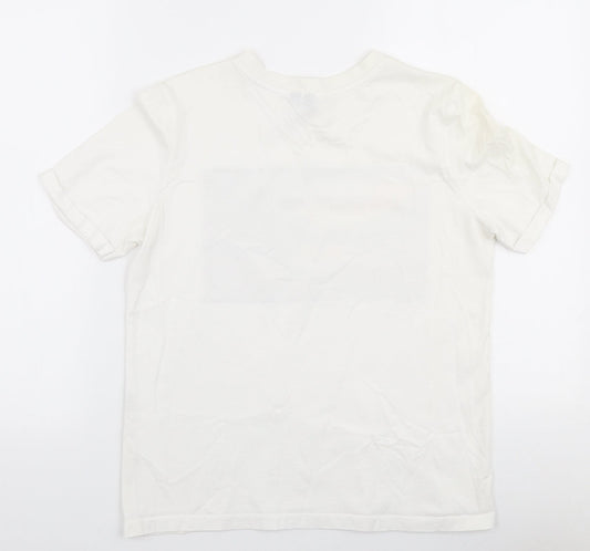 Pieces Womens White Polyester Jersey T-Shirt Size XS Round Neck - Get lost