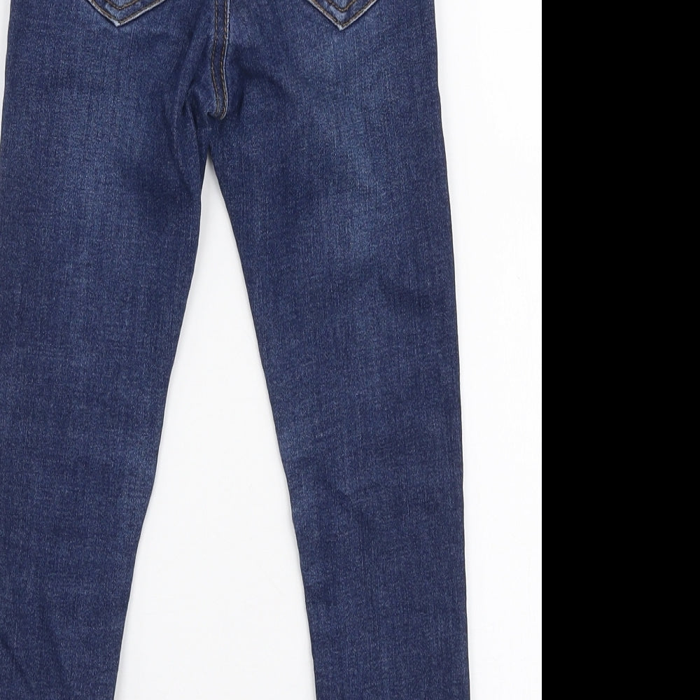 Very Girls Blue Cotton Skinny Jeans Size 6 Years Slim Zip