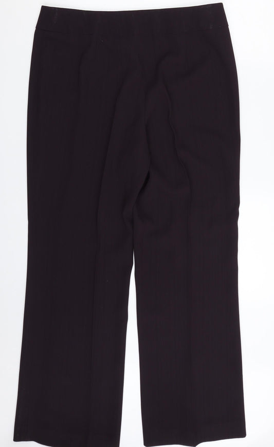 Preworn Womens Purple Polyester Trousers Size 14 L31 in Regular Zip