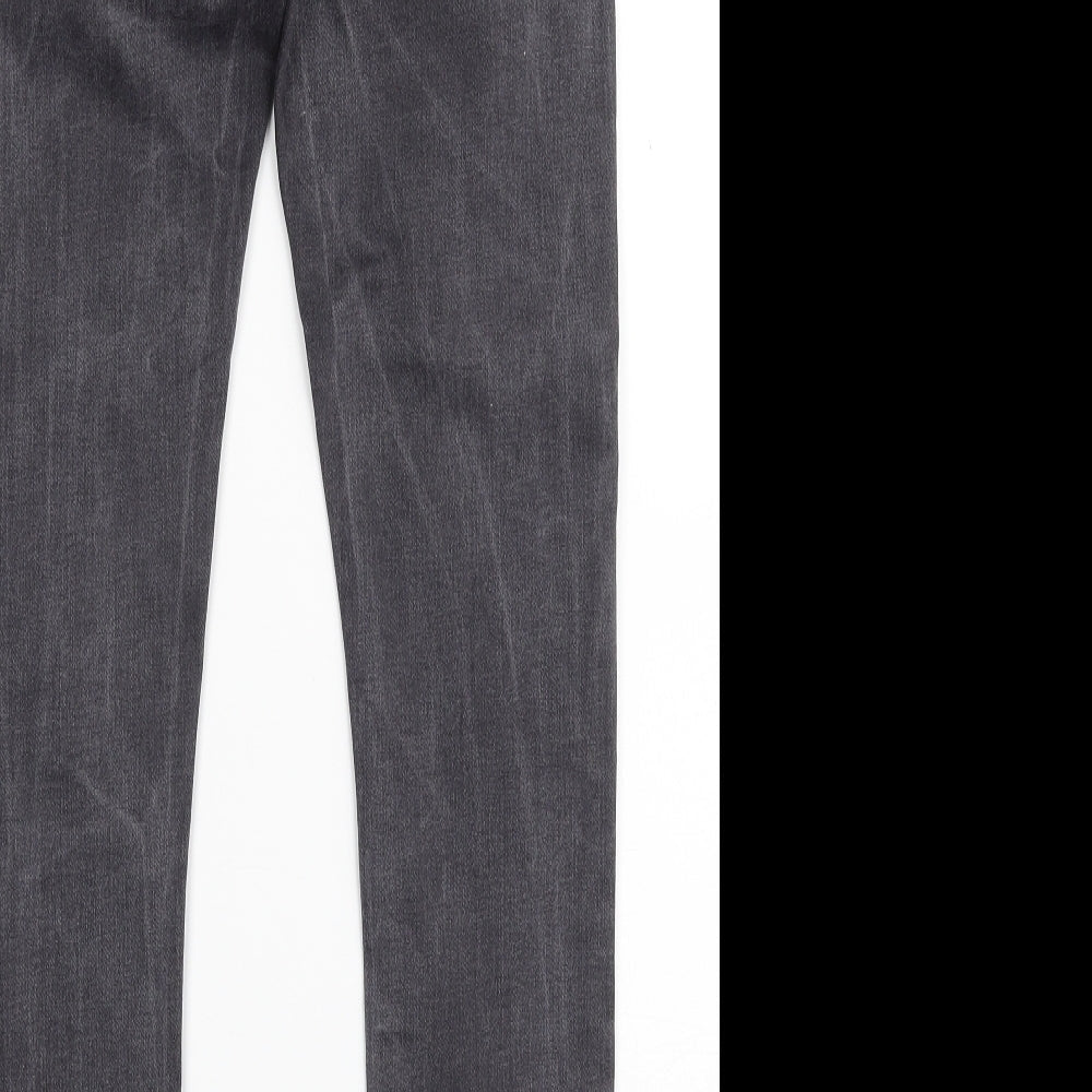 Dorothy Perkins Womens Grey Cotton Skinny Jeans Size 8 L28 in Slim Zip