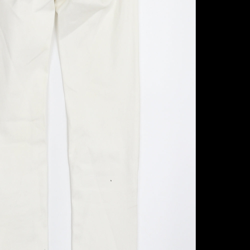 Toxik3 Womens White Cotton Skinny Jeans Size 8 L26 in Slim Zip