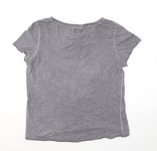 Disney Womens Grey Cotton Basic T-Shirt Size XS Round Neck - Mickey Mouse