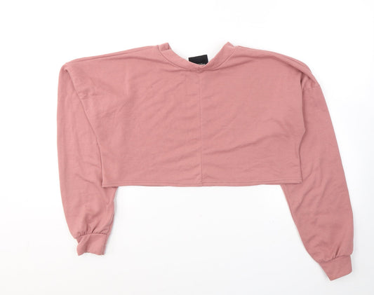 Nasty Gal Womens Pink Cotton Pullover Sweatshirt Size 10 Pullover