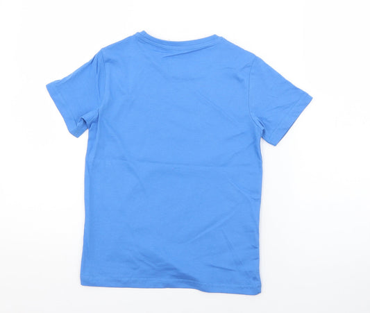 Losan Boys Blue Cotton Basic T-Shirt Size 6 Years Crew Neck - Skate
