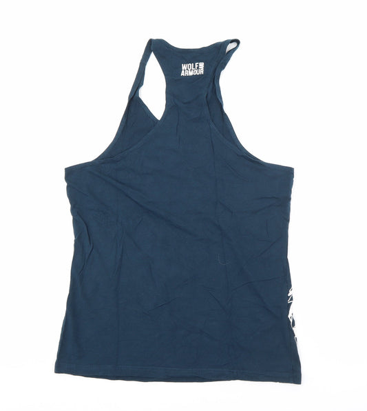 Wolf and Armour Mens Blue Cotton Camisole Tank Size L Scoop Neck
