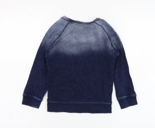 George Boys Blue Cotton Pullover Sweatshirt Size 4-5 Years Pullover - Sail Boat