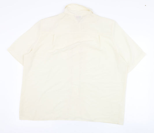 Leisure Time Womens Beige Polyester Basic Blouse Size 18 Collared