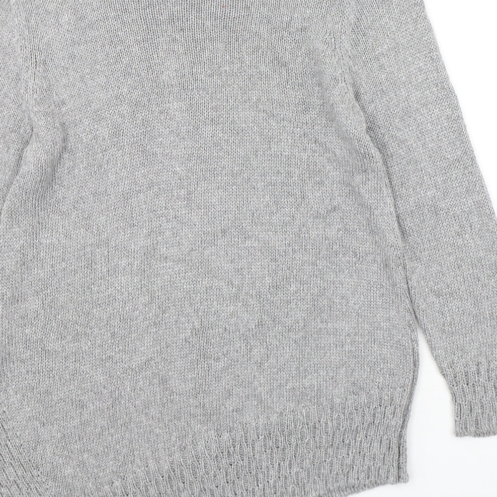 Marks and Spencer Womens Grey Round Neck Viscose Pullover Jumper Size 8
