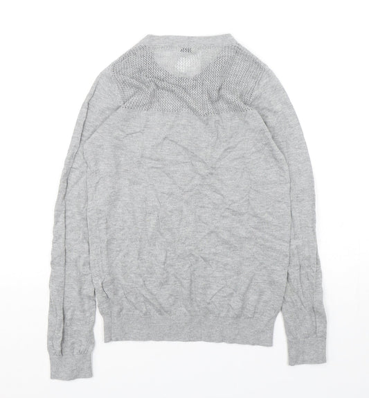 Jack Wills Womens Grey Round Neck  Cotton Pullover Jumper Size 6