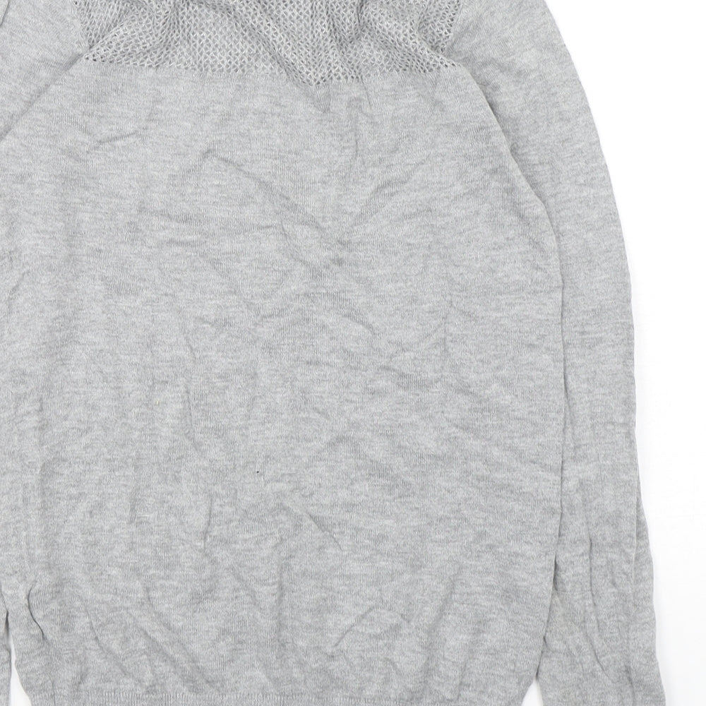 Jack Wills Womens Grey Round Neck Cotton Pullover Jumper Size 6