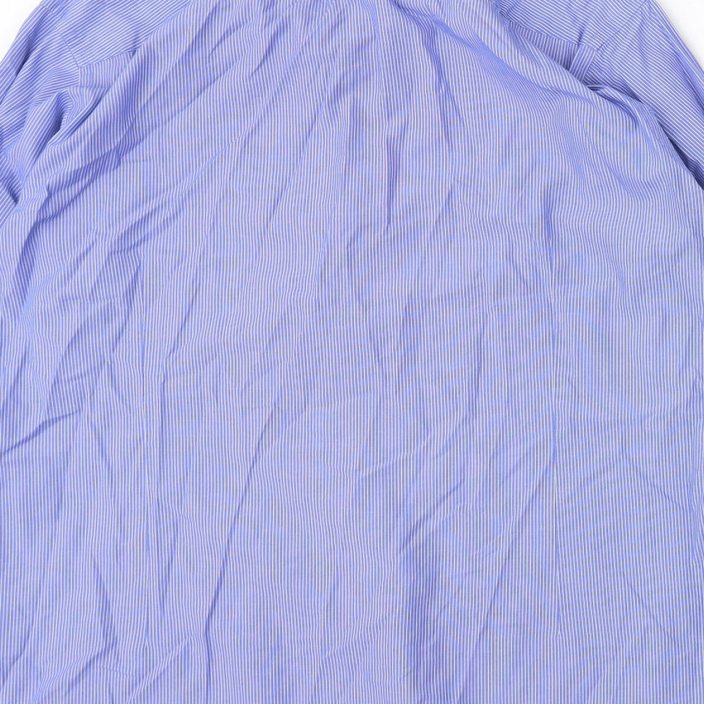 Lakeland Mens Blue Cotton Dress Shirt Size M Collared Button