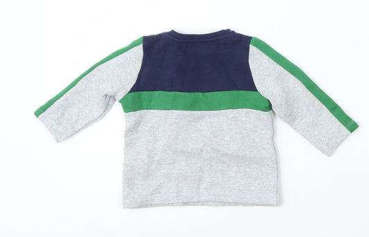 F&F Boys Grey Cotton Pullover Jumper Size 3-6 Months
