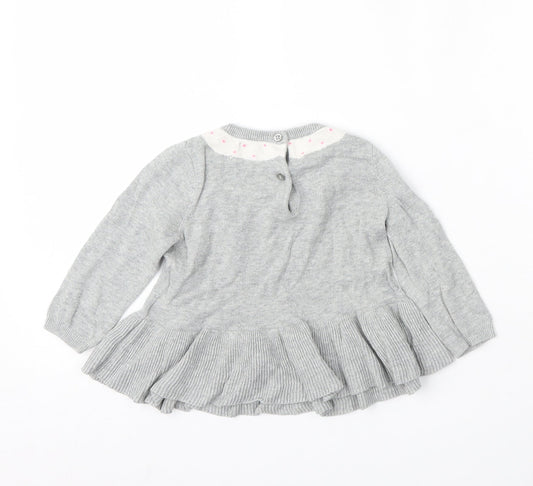 Gap Boys Grey Cotton Skater Dress Size 12-18 Months Round Neck
